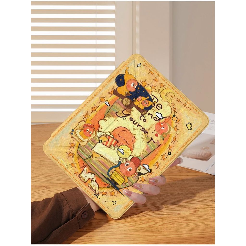 [โชคดี] น่ารัก Starman Apple iPad air7/6/5 แท็บเล็ตป้องกันกรณี pro2024 เคสแท็บเล็ต 11/10/9 เคสป้องกั