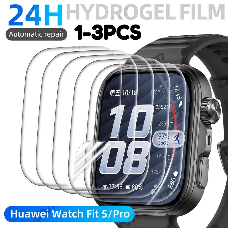 3PCS สมาร์ทนาฬิกาป้องกันหน้าจอสําหรับ Huawei Watch Fit 5 4 3 Pro HD คริสตัล Clear Soft Hydrogel ฟิล์มสําหรับ Huawei นาฬิกา Fit 4Pro 5Pro 3 4 5 ฟิล์มป้องกัน