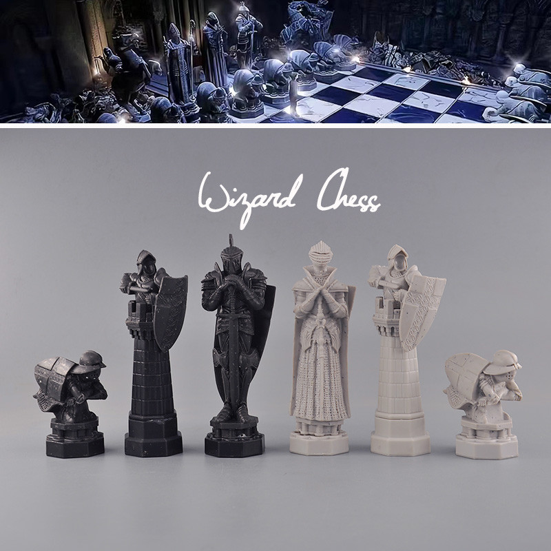 ของแท้จํานวนมากขาย Harry Potter Wizard Chess Chess Medieval War Chess Model Sculpture Jewelry