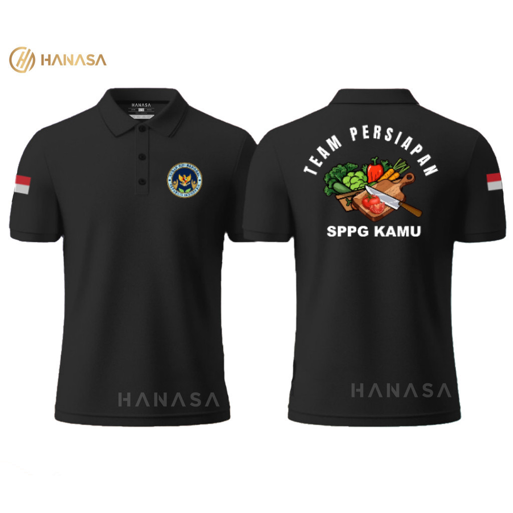 HANASA เสื้อโปโล DB TEAM PEREADY TO VEGETABLES MBG SPPG | เสื้อโปโลผู้ชายและผู้หญิง | เสื้อคอปก