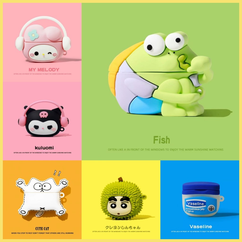 น่ารักกบแมวสุนัข AirPods สําหรับ AirPods Pro3 AirPods Pro/Pro2 4/3/2/1 ปลอกหูฟังซิลิโคน