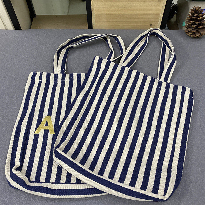 APC Vertical Stripe Shopping Bag Tote Bag Men Women Shoulder Bag Tote Bag Canvas Bag