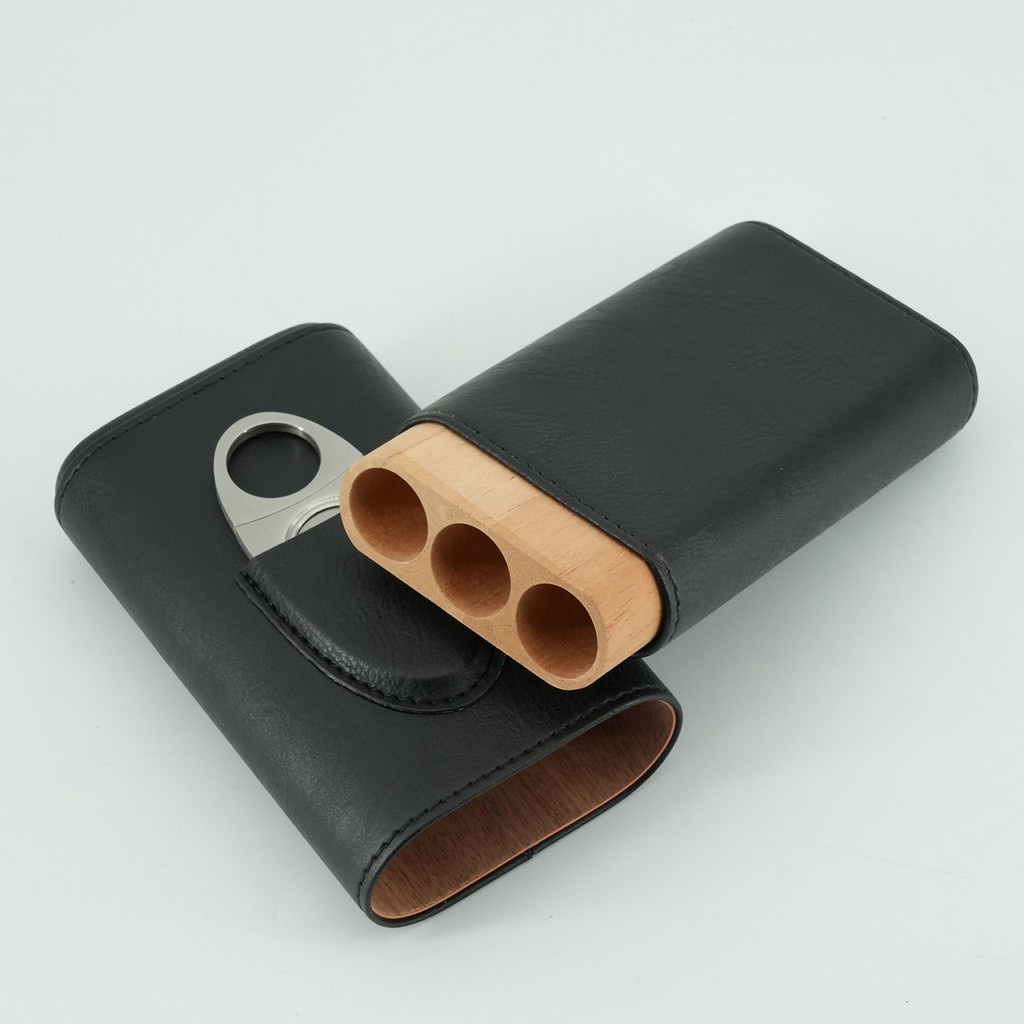[สินค้าใหม่] Three-Pack Cigar Moisturizer Cedar Pine Inner Portable Mens Cigar Protective Case Stain