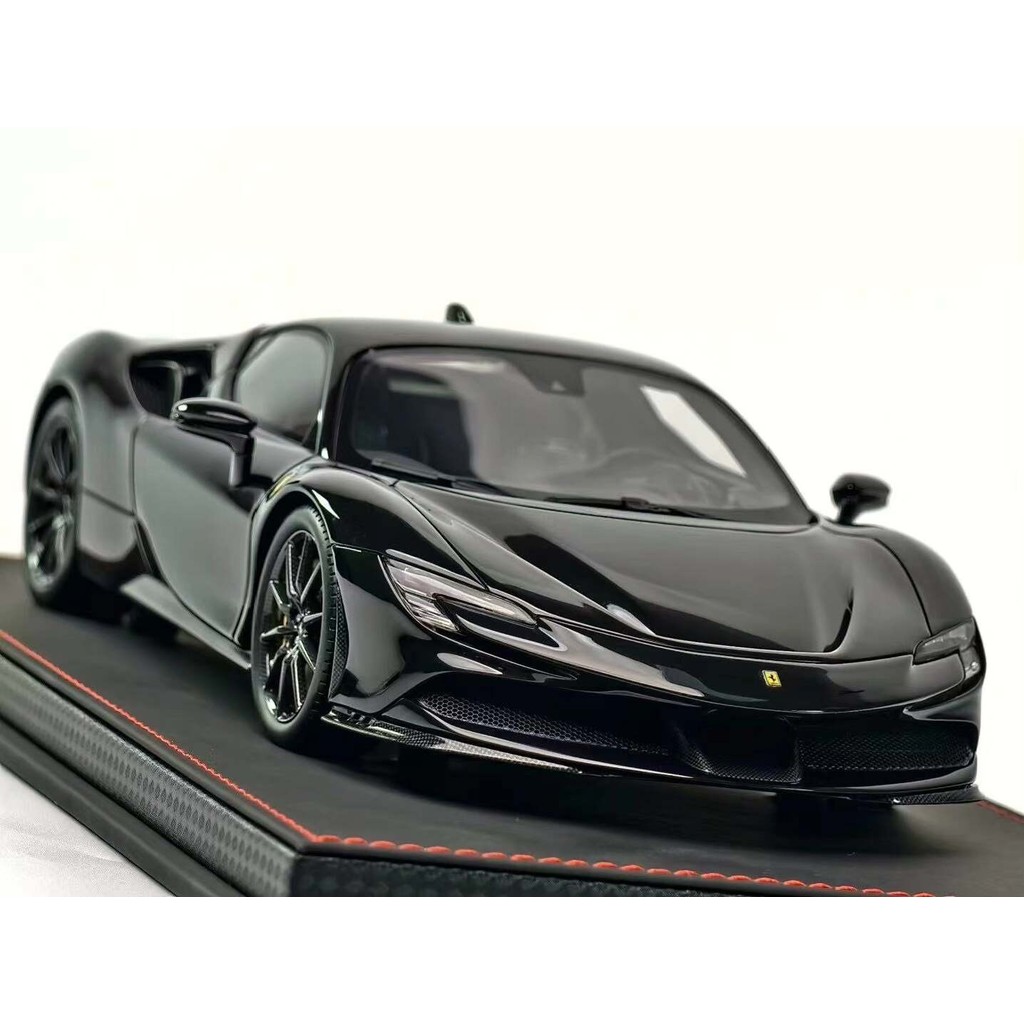 Bbr 1: 18 Ferrari Ferrari SF90 Stradale สีดําสีดําผลิตภัณฑ์ใหม่โมเดลรถเรซิ่น