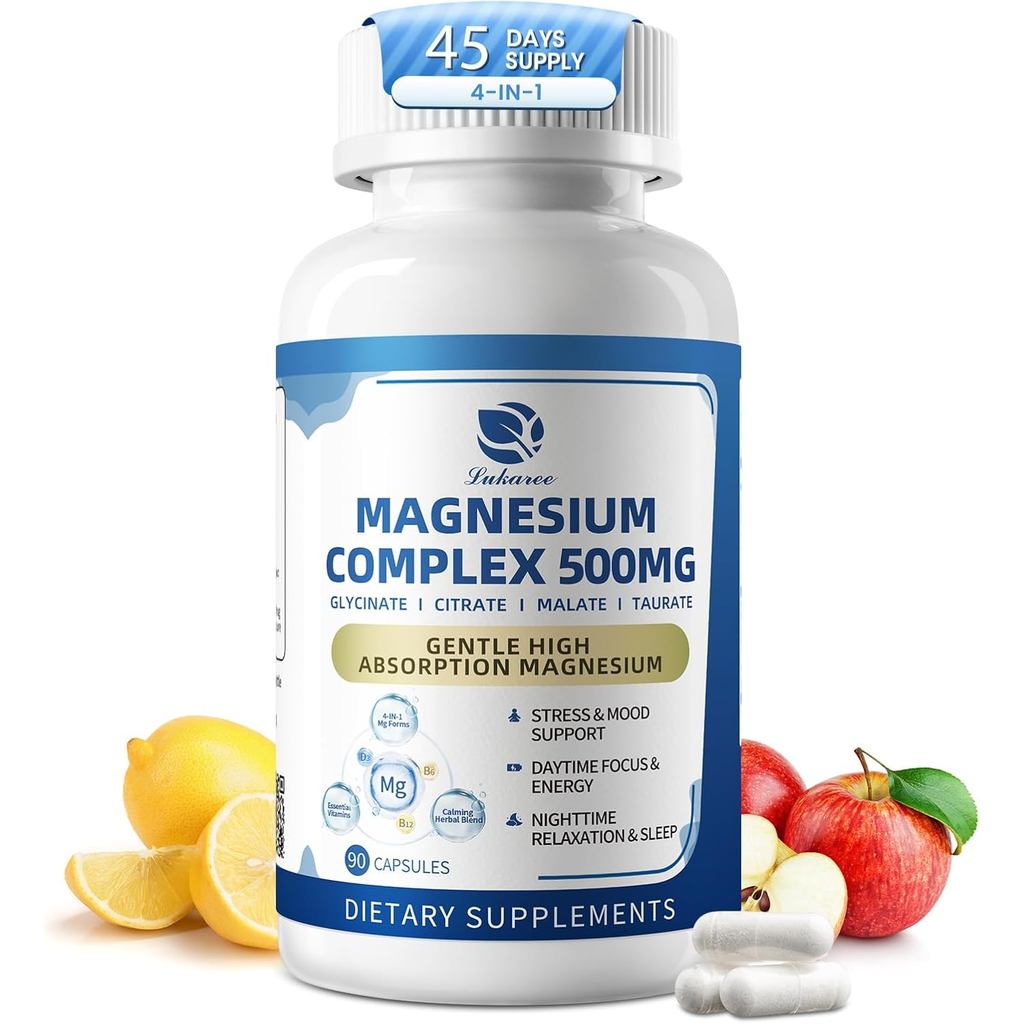 Magnesium Complex 500mg – 4-in-1 Magnesium Glycinate, Citrate, Malate, Taurate | พร้อม D3, B6, B12 &