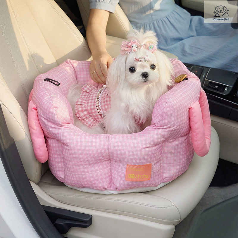 CheesePet 🚗เบาะรองนอนสุนัขในรถยนต์ อุปกรณ์พกพาสัตว์เลี้ยง สำหรับเดินทางไกล แผ่นรองกันเปื้อนในรถยนต์ เตียงนอนแมว