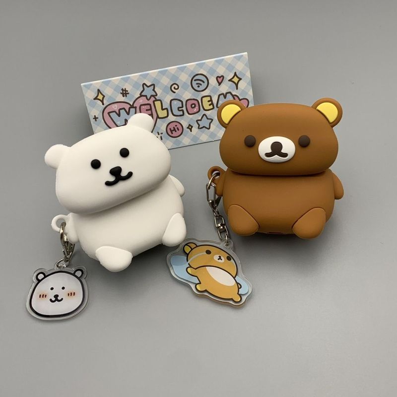 น่ารักการ์ตูน Papa Rilakkuma เหมาะสําหรับ pro3 หูฟังป้องกันกรณี airpods4 เคสหูฟัง pro226/5/626/5/6