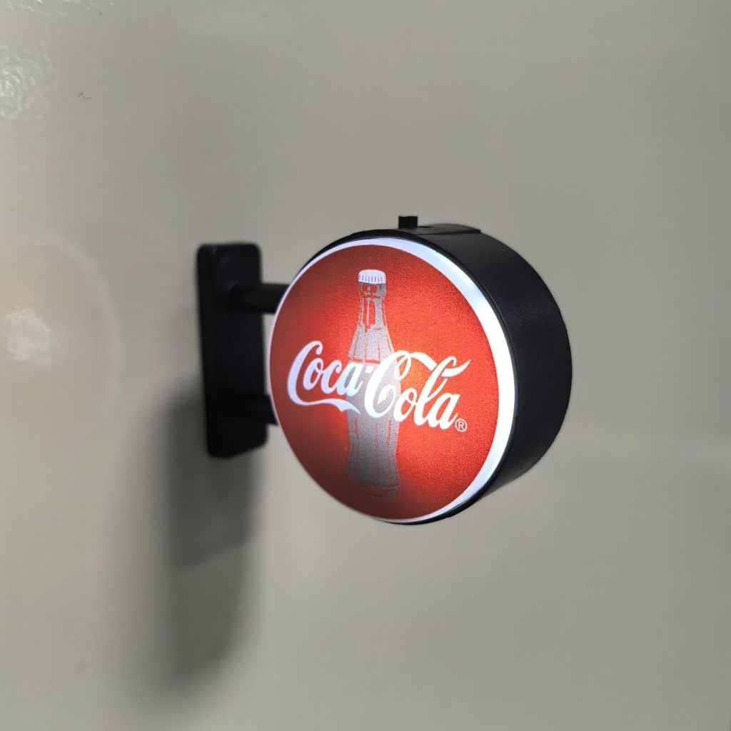สติ๊กเกอร์ติดตู้เย็น Coca-Cola สติ๊กเกอร์ติดตู้เย็นแม่เหล็ก ป้ายไฟทรงกลม