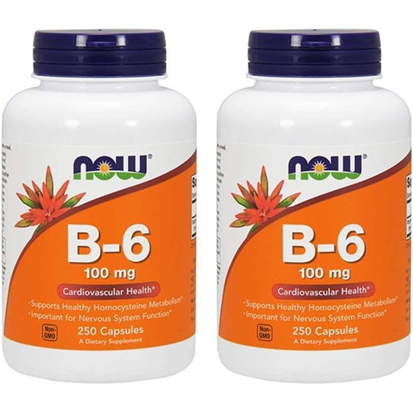 NOW วิตามิน B-6 100mg,250 แคปซูล (แพ็ค 2 ชิ้น)