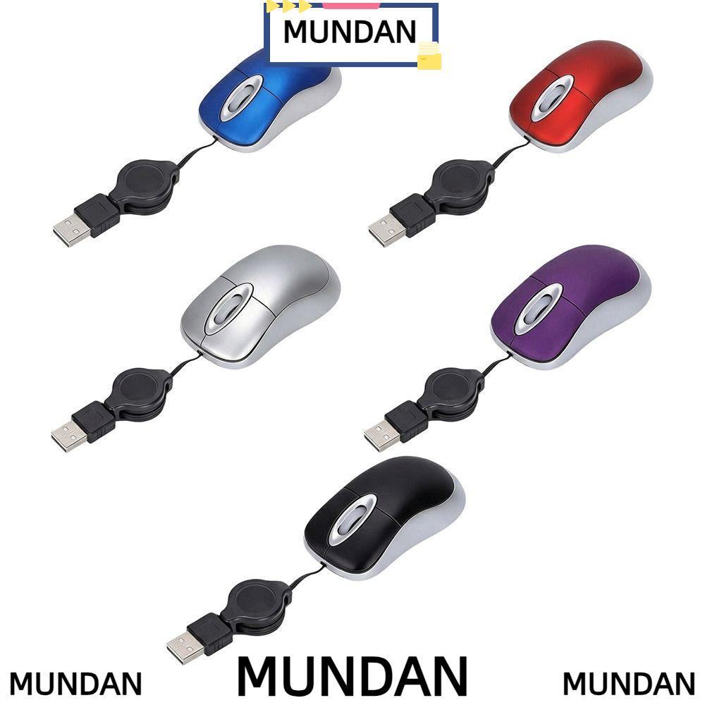 MUNDAN เมาส์แบบมีสาย, 3 วิธีล้อ 1200 DPI เมาส์ USB, แบบพกพา Retractable Cable Mini ขนาดขนาดกะทัดรัดออกแบบ Optical Mouse คอมพิวเตอร์แล็ปท็อป