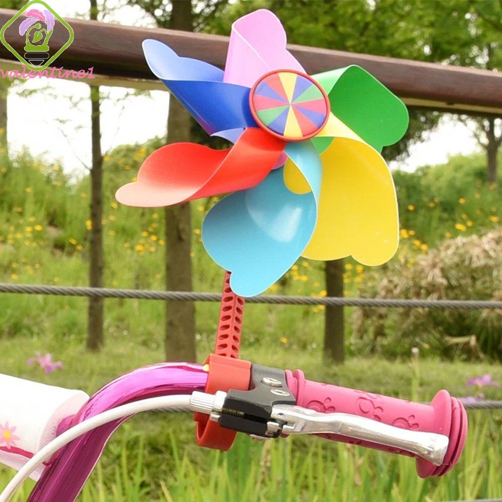 VALENTINE จักรยานเด็ก Pinwheel จักรยานอุปกรณ์เสริมชิ้นส่วนจักรยานสกู๊ตเตอร์เด็กสีสัน Pinwheel ขี่จัก