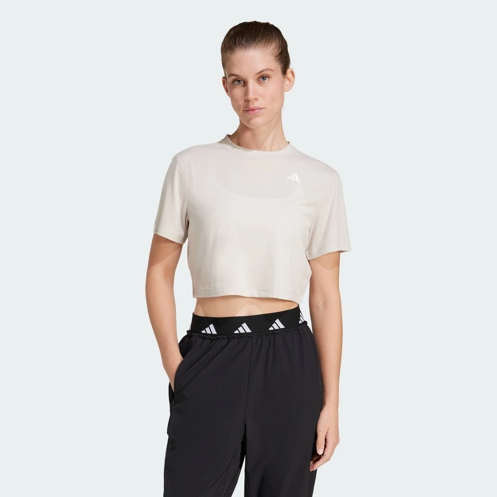 adidas Gym & Training Train Essentials Boxy Workout Tee Women Beige JE6169