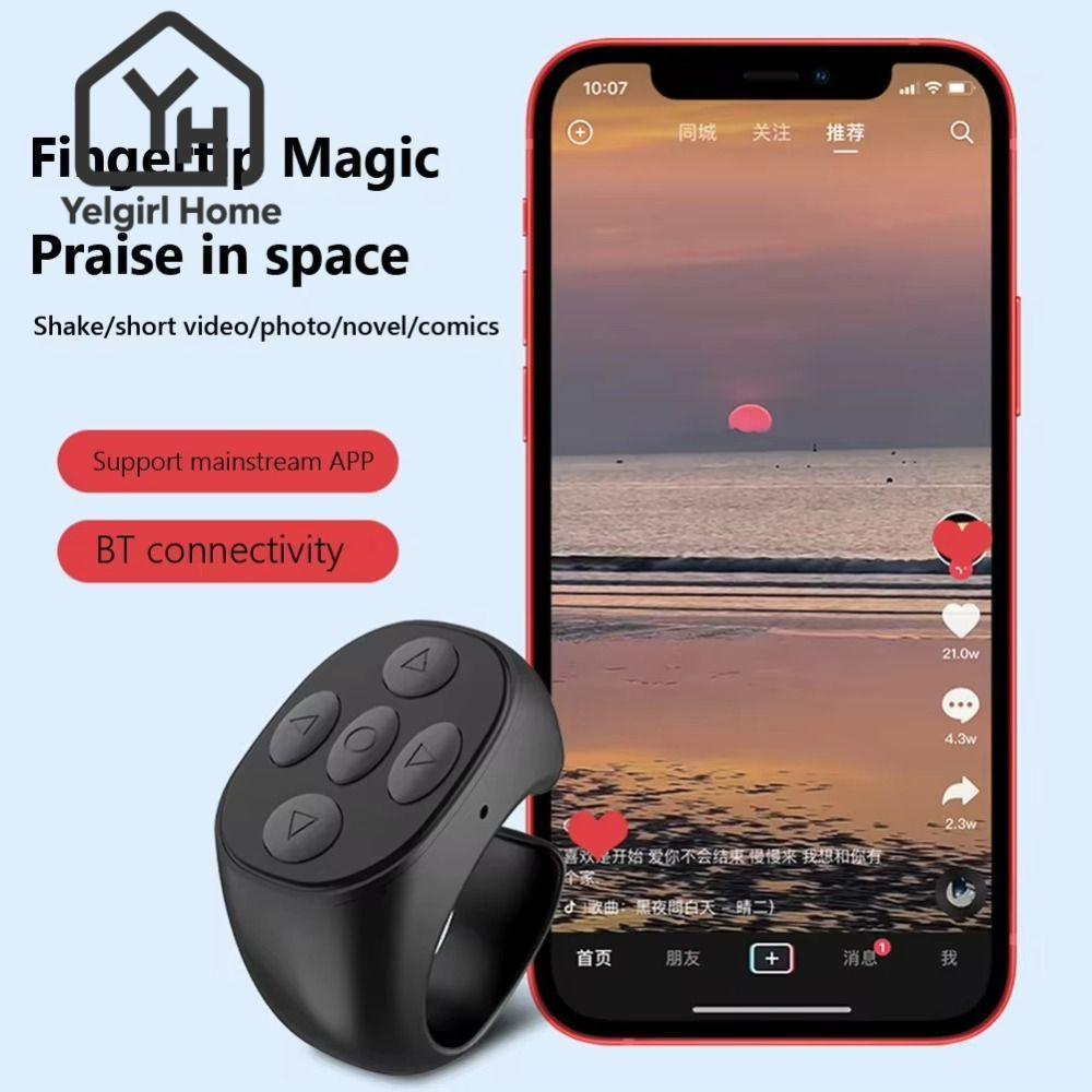 YELGIRLB Electric Auto Page Turner, Bluetooth-Compatible Mute Finger Clicking อุปกรณ์, Mini ABS Quic