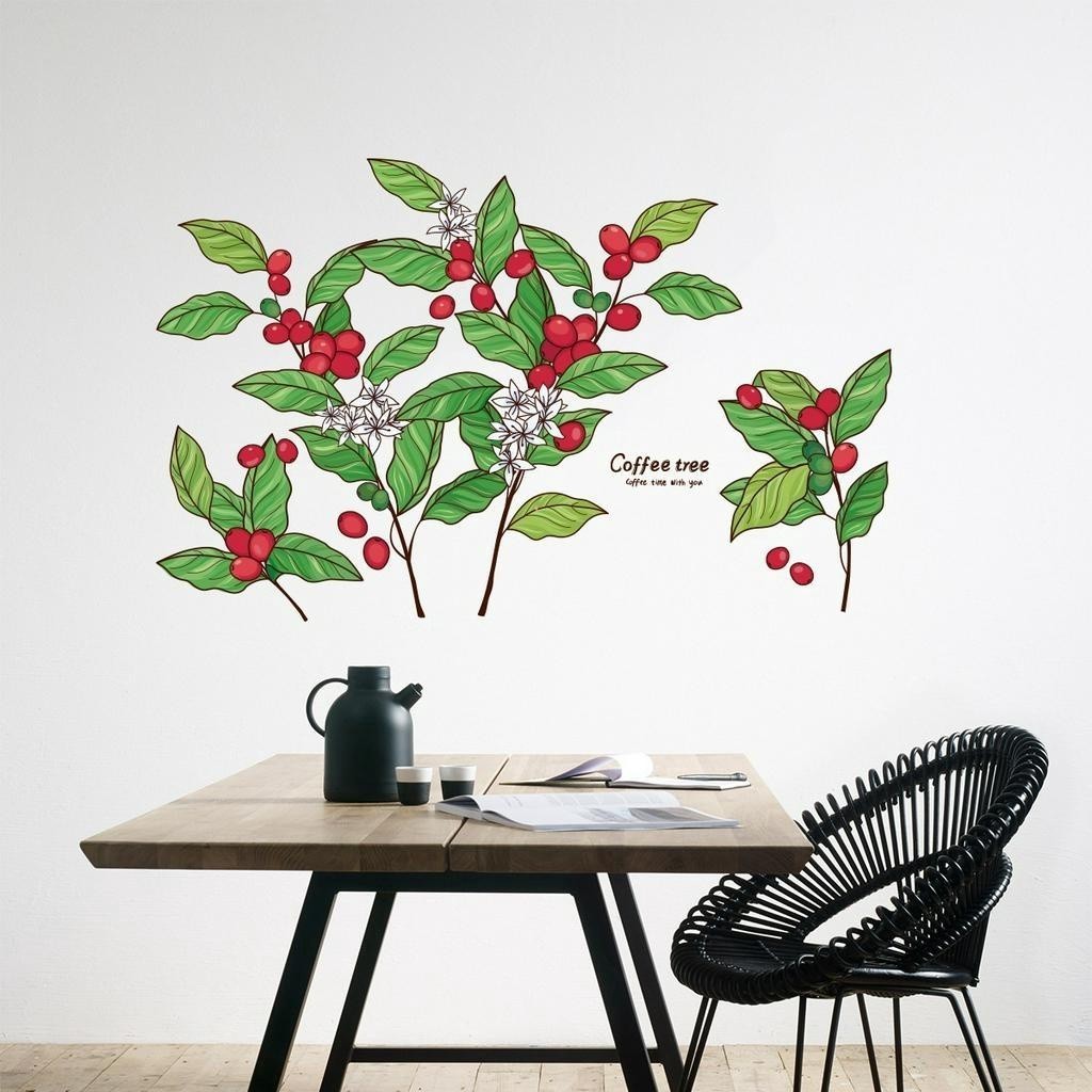 63x100 ซม.Creative Coffee Tree สติ๊กเกอร์ติดผนังที่ถอดออกได้สําหรับห้องนอนห้องนั่งเล่น DIY ตกแต่งบ้า