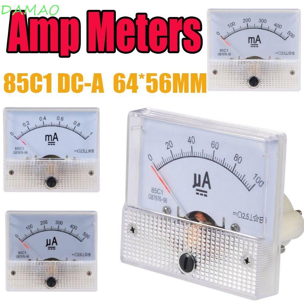 DAMAO Analog แผงแอมป์มิเตอร์, DC 100uA/500uA/1mA Amp เมตร, หัวแอมป์มิเตอร์ 85C1 Precision 500mA/3A/5A/30A แอมป์มิเตอร์ Analog แผง Microammeter