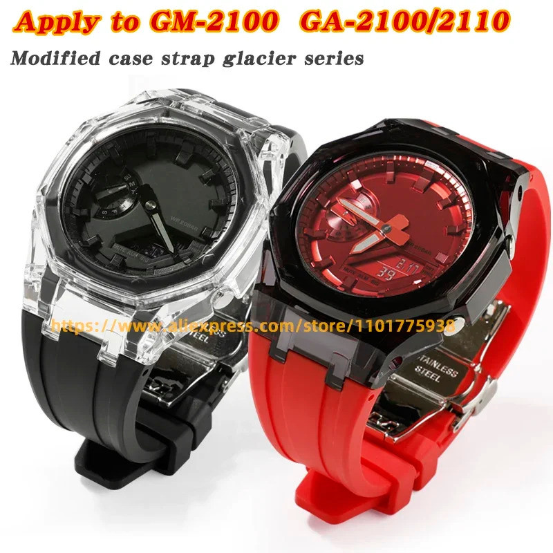 Modification Kit Jelly Transparent Case for GM-2100 GA-2100/2110 GAB2100 Rubber Strap Resin Watch Ac