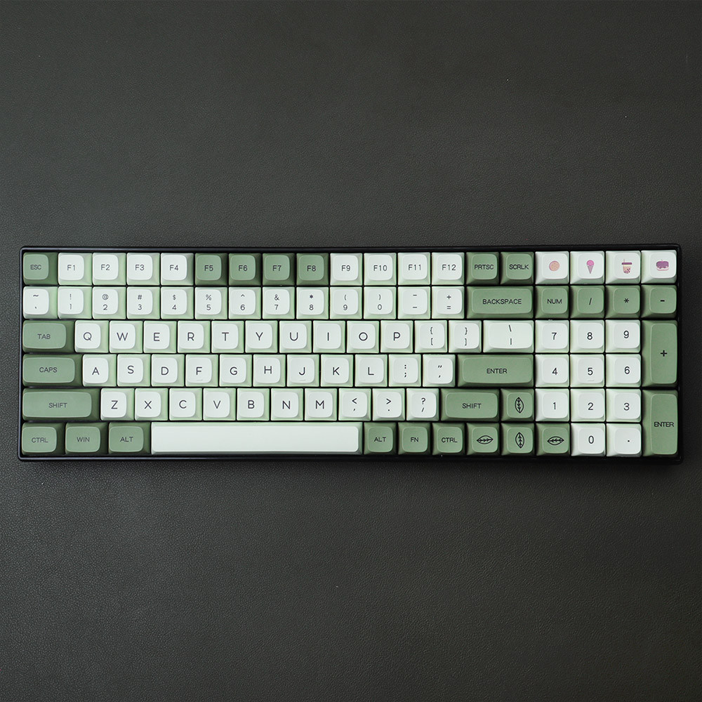 คีบอร์ด keyboard mechanical Mint Matcha Keycap สีเขียว XDA ความสูง PBT Sublimation 124-Key Adapt Mec