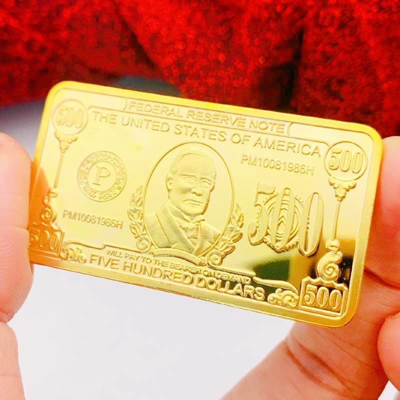 American Cube Gold-Plated 500 เหรียญที่ระลึก Craft Play Handy ของขวัญเหรียญทองเหรียญเหรียญที่ระลึก 5