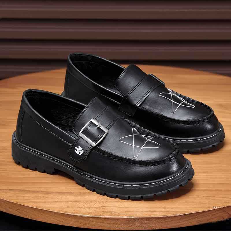 Kasut Lelaki, Gaya loafer Kulit, รองเท้าโลฟเฟอร์ Kasut Tapak Rata, Rekaan Bintang, penny loafer รองเ