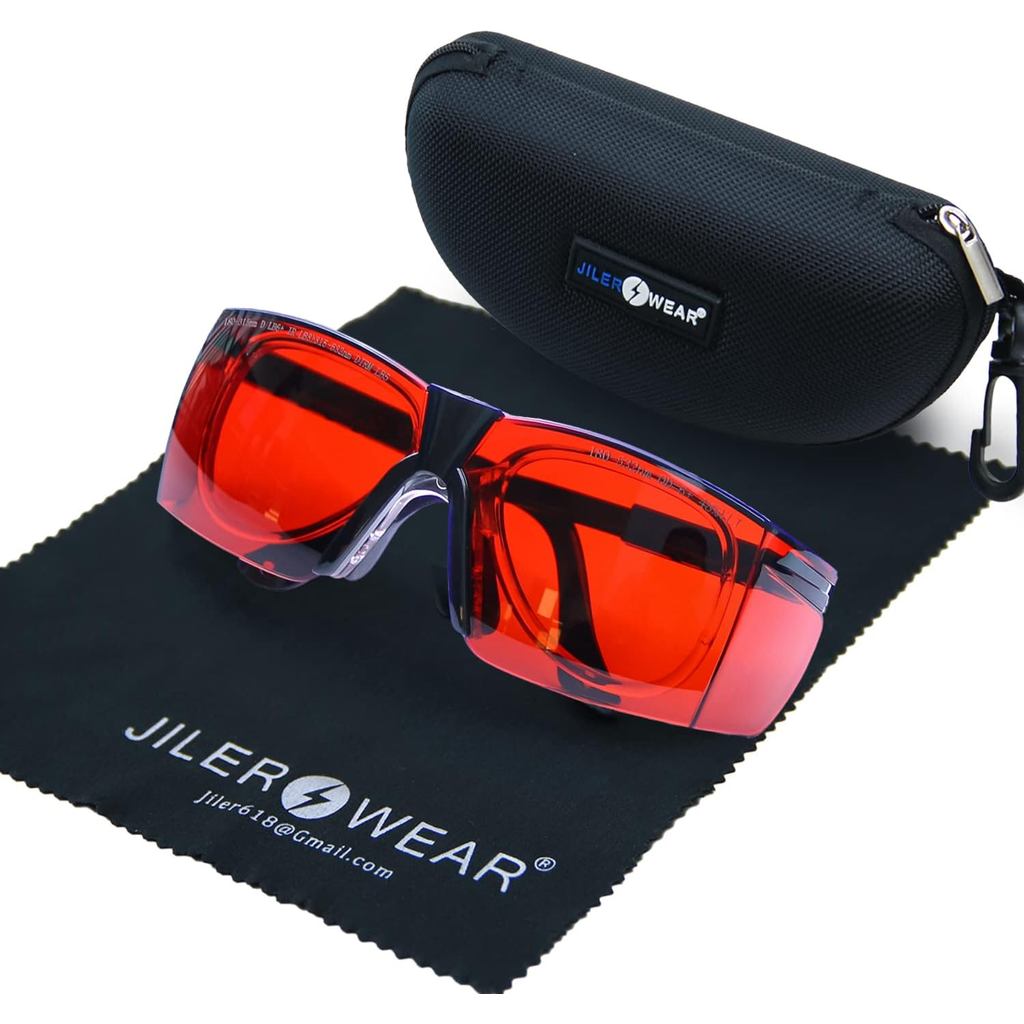 JILERWEAR ความยาวคลื่น 180nm-540nm เลเซอร์แว่นตานิรภัยสําหรับ 405nm, 445nm, 450nm,520nm,532nm แสงเลเ