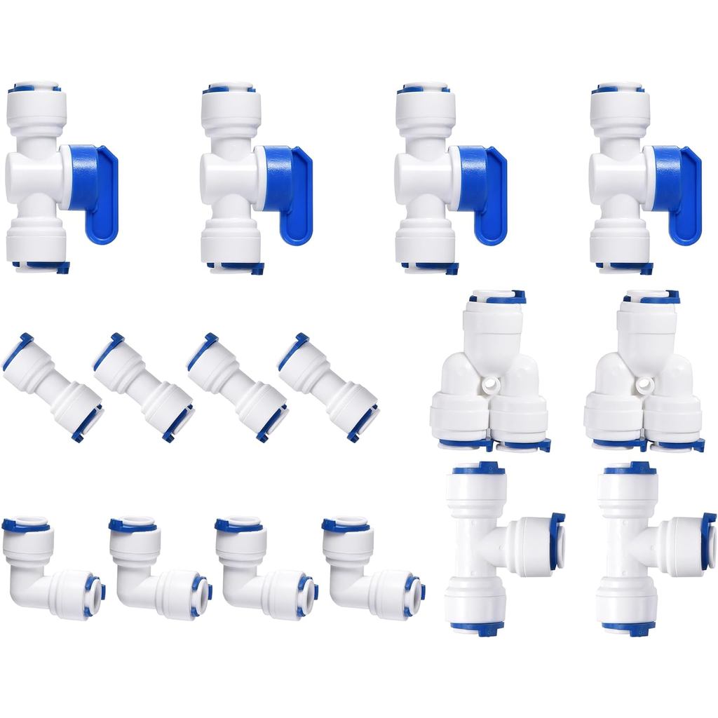 3/8" OD Quick Connect Push in to Connect Water Tube Fitting สําหรับเครื่องกรองน้ํา RO Reverse Osmosi