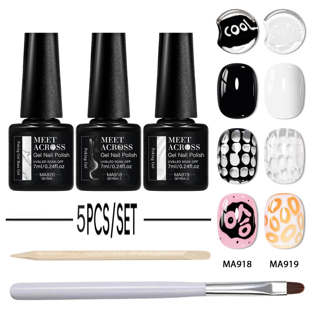 MEET ACROSS 5 ชิ้น/เซ็ตเจลทาเล็บ 7 มล. UV LED Nail Art