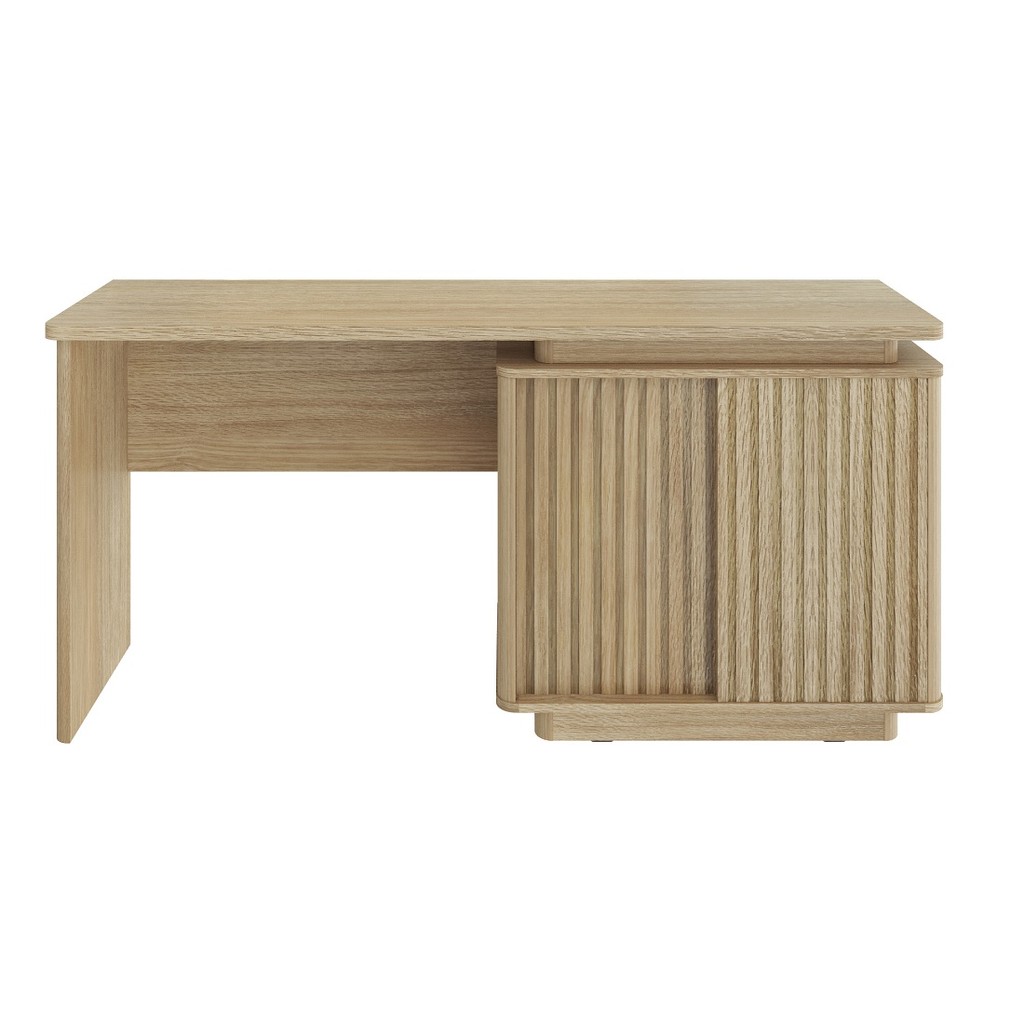 SB Design Square SB FURNITURE โต๊ะเครื่องแป้ง / โต๊ะทำงาน ขนาด 160 ซม. รุ่น Valley (ที่นั่งด้านซ้าย)