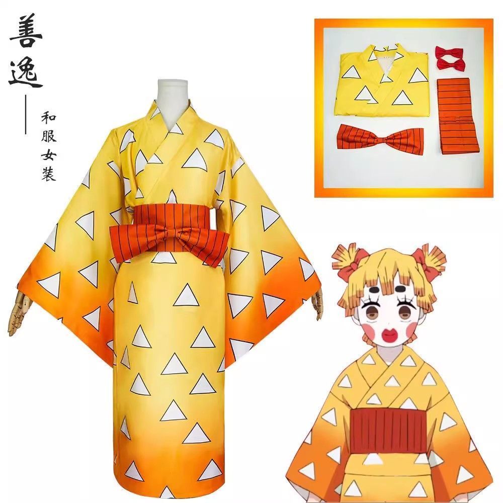 เครื่องแต่งกาย.Cosplay Demon Slayer Flower Street Tour Guo Chapter สำหรับ Zenitsu, Inosuke, Kamado T