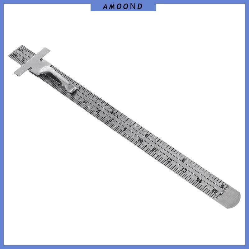 AMOOND 6 Stainless Steel Pocket Rule Handy Ruler Hight Meter for Engineering School