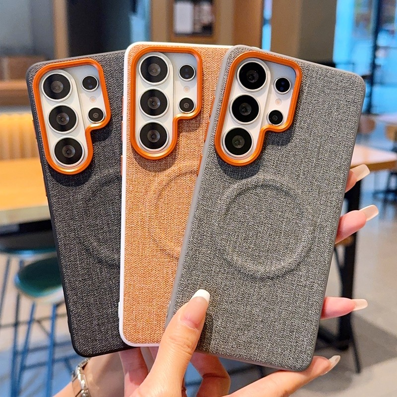 SAMSUNG ใหม่สําหรับSamsung S26 S25 S24 Plus/Ultra S25 Edge Minimalistผ้าใบFrostedเคสโทรศัพท์เลนส์โลหะแว่นตา