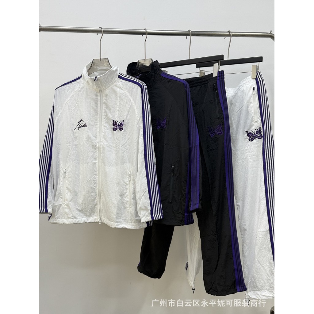 3YLI Needles Track suits Butterfly pants, windbreaker sports suit, loose casual zip-up jacket