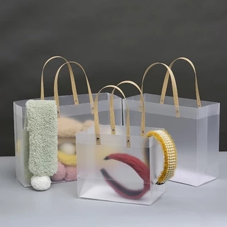 10pcs/setถุงของลับ PVC ใส เกรดอาหาร ทนทาน ใช้บรรจุขนมและของขวัญ หลายขนาด