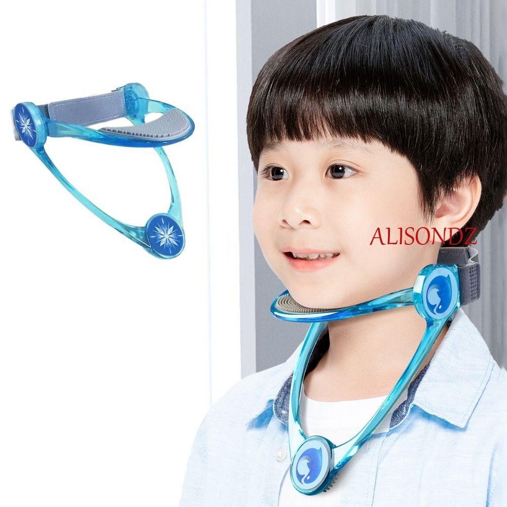 พยุงคอวัสดุ PC+TPU สีฟ้า สำหรับป้องกันอาการนอนหลังค่อมและรองกระดูกสันหลังส่วนคอ