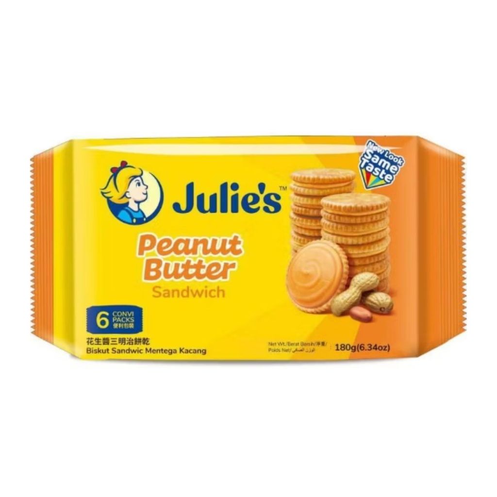 จูลี่ส์ แซนด์วิชบิสกิตเนยถั่ว(Julie’s Peanut Butter Sandwich 180g.)