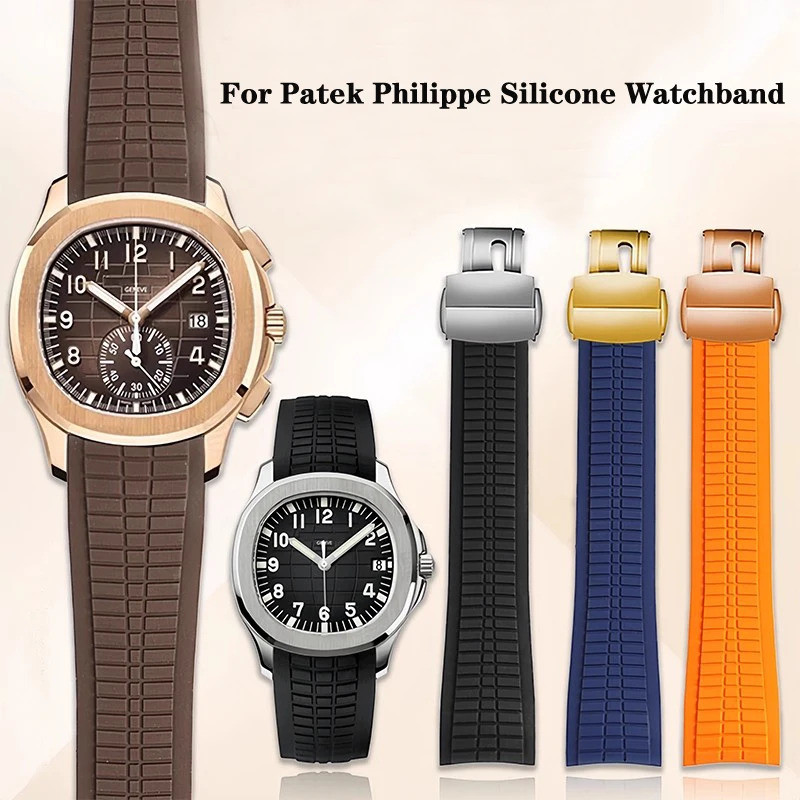 High quality Watch strap for Patek Philippe Aquanaut 5167A 5164A 5168 5968 watchband 21mm curved end