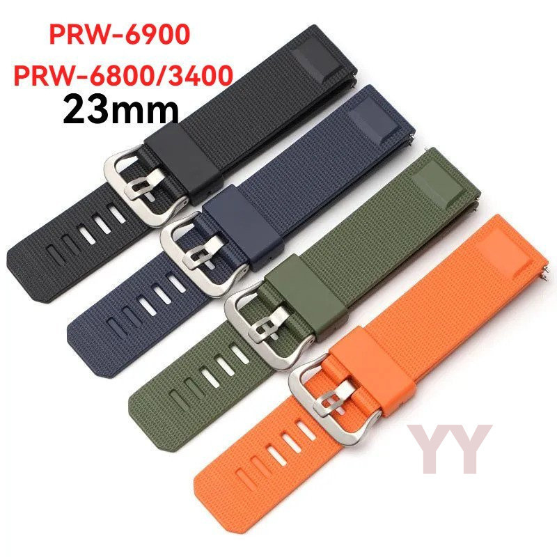 23 มม.กันน้ํากีฬาสาย Quick Release สําหรับ CasiOak PRW-6900 PRW-6800 PRW-3400 นาฬิกา Mod อุปกรณ์เสริ