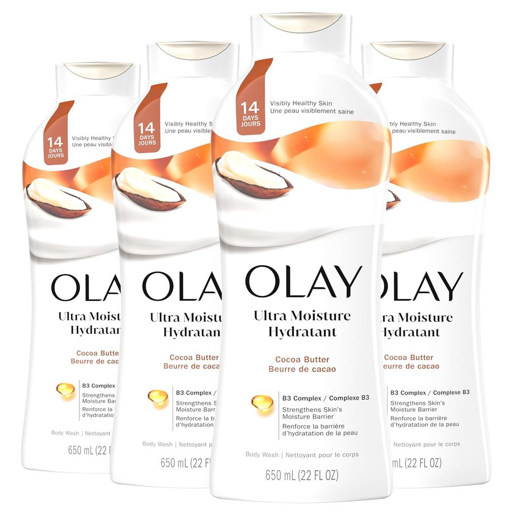 Olay Body Wash for Women, Ultra Moisture, 24hr Moisturizing, Hydrating & Refreshing, B3 Vitamin Comp