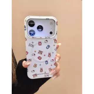 เคสน่ารัก Magnetic Hard Shell Polka Dot Film Hard Shell เคสโทรศัพท์สําหรับ iPhone 17 Pro Max 16 Pro 15 14 Pro Max