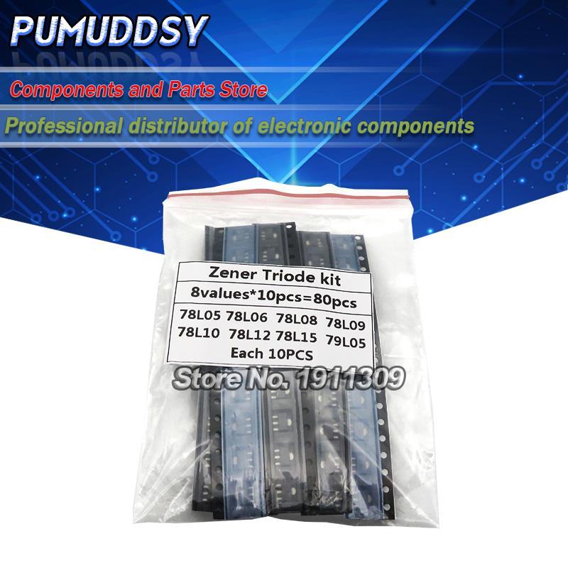 SOT-89 ทรานซิสเตอร์ SMD Assorted KIT รวม 8kinds X10PCS = 80PCS บรรจุ 78L05 78L06 78L08 78L09 78L10 7