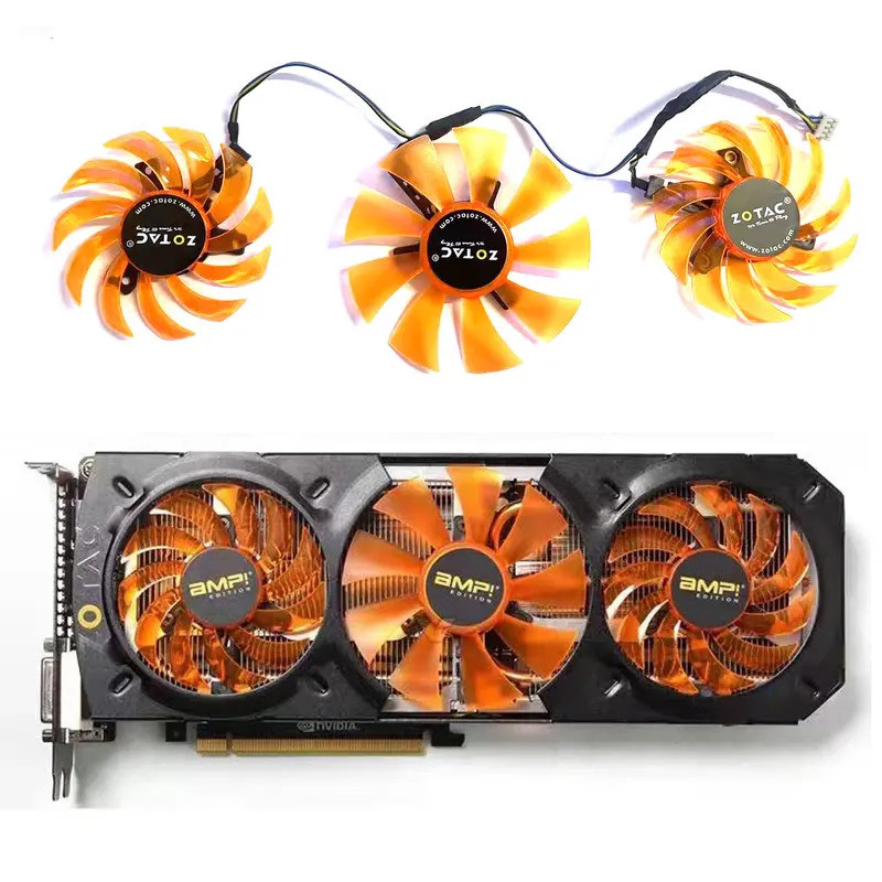 ใหม่ 75 มม.GA81S2U 85 มม.GA91S2H 4PIN GTX980 GPU พัดลมสําหรับ ZOTAC GTX770 780 780TI 980 AMP Edector