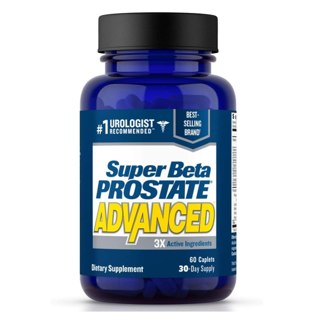 Super Beta Prostate Advanced Caplets (60 Count) – จัดหา 30 วัน, ส่วนผสมที่ใช้งาน 3X – อาหารเสริมนักร