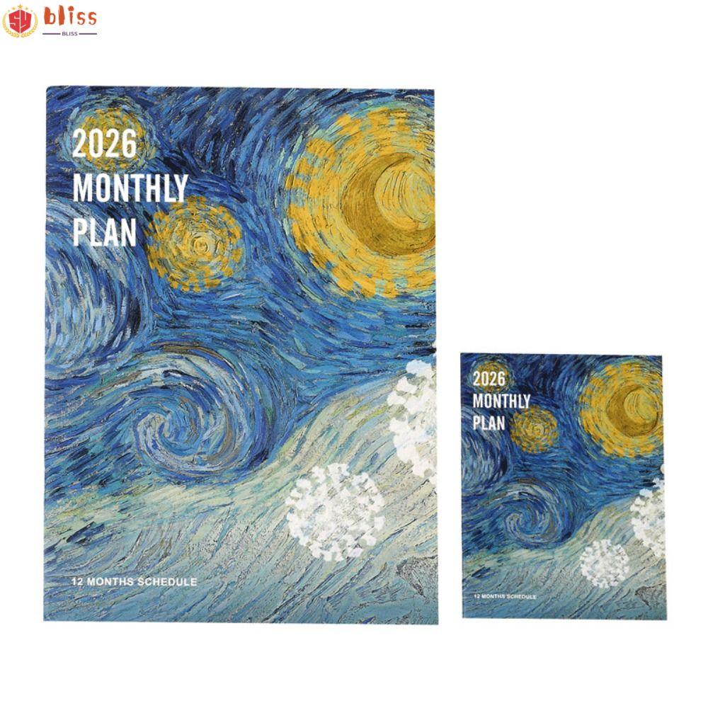 BLLISS 2 ชิ้น/เซ็ต Planner Notebook, Learning Plan Life Check-in 2026 Schedules Notebook, Efficient 