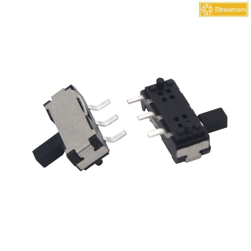 {Streamers} 10 ชิ้น 3 ขา Mini Slide Switch On-OFF 2 ตําแหน่ง Micro Slide Toggle Switch สวิตช์สไลด์แน