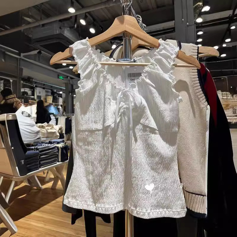 BM เสื้อผ้าผู้หญิง Blair ถังเชื้อรา Edge Bow Laced-Up เสื้อแขนกุด bm Top Sling 4.28-88