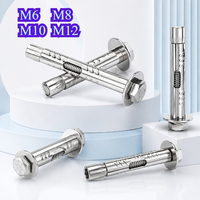พุกเหล็กสแตนเลส 304 หัวหกเหลี่ยม Expansion Anchor Bolt M6-M12【WY1】
