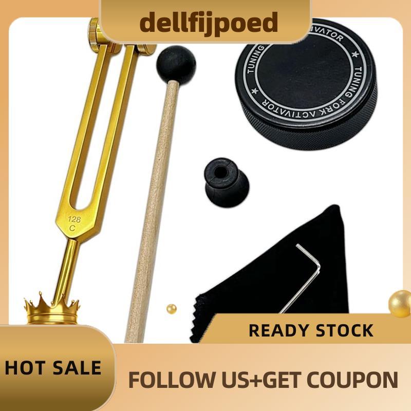 dedellijpoedFor Healing Sound Alumium Alloy Resonance Weighted Tuning Fork 128Hz พร้อม Activator Tun