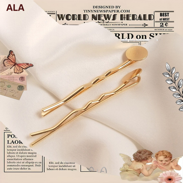 💖ALA DIY กิ๊บติดผม💖แผ่นทองแดงชุบทอง 14K รูปคลื่น สําหรับทําเครื่องประดับ กิ๊บติดผม【กิ๊บติดผมเกาหลี/เครื่องประดับผม/กิ๊บติดผม/กิ๊บหนีบผมเกาหลี】