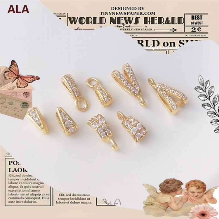 💖ALA เครื่องประดับ DIY💖จี้หัวเข็มขัด รูปดอกทานตะวัน ประดับเพทาย สีทอง 14K แฮนด์เมด สําหรับทําเครื่องประดับ สร้อยคอ DIY