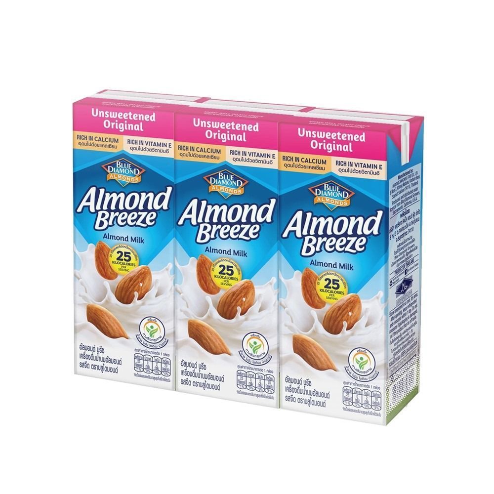 [สินค้าส่งด่วน] บลูไดมอนด์น้ำนมอัลมอนด์รสจืด180มล แพ็ค 3 BLUEDIAMOND UNSWEETENED ORIGINAL180ML PACK 3