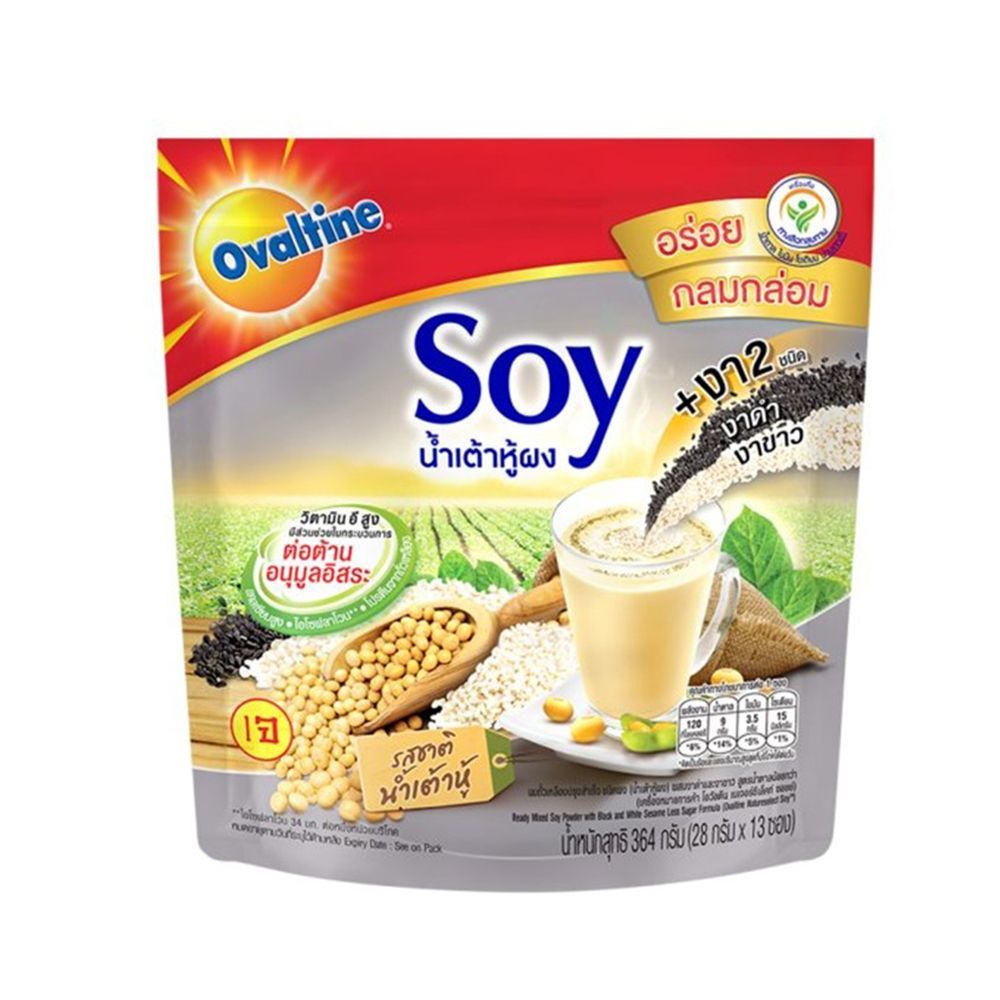 [สินค้าส่งด่วน] โอวัลตินซอยย์นมถั่วเหลืองผสมงาดำ28กX13ซ OVALTINE SOY WITH SESAME FORMULA 28GX13S